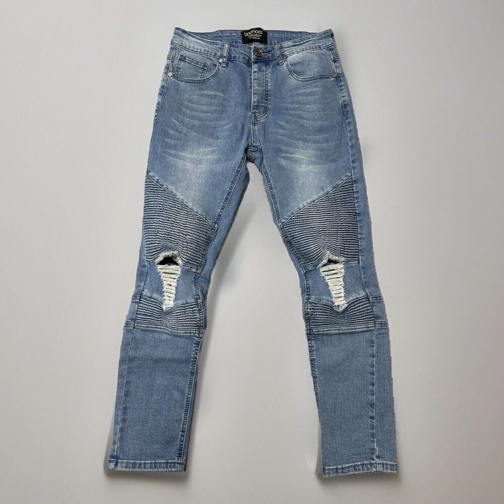 Boohoo‎ MAN Skinny Men's Jeans Size 30S Blue Light Wash Denim